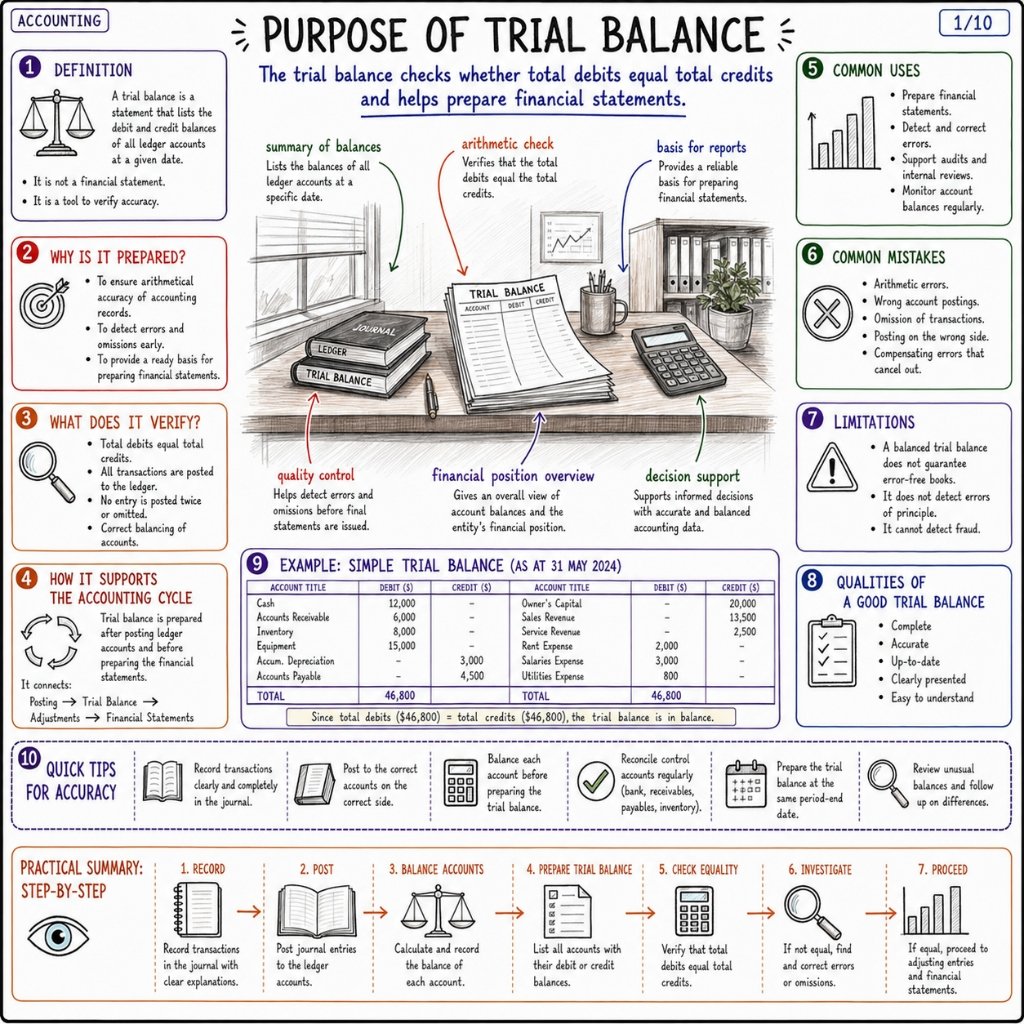 Purpose of Trial Balance: Verification & Accounting Cycle
