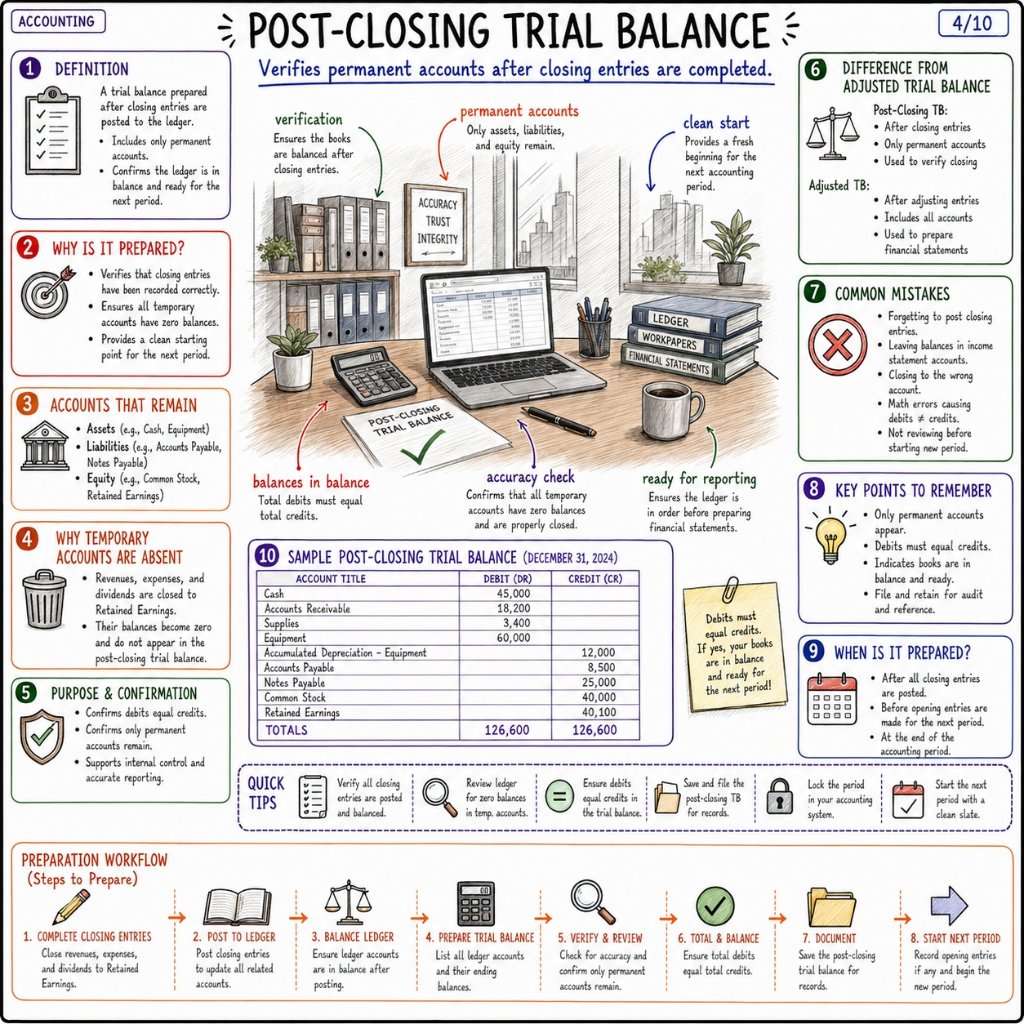 Post-Closing Trial Balance: Permanent Accounts & Preparation Workflow