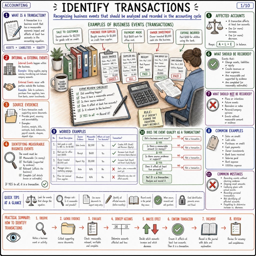 Accounting Cycle: Identify Transactions (1/10)