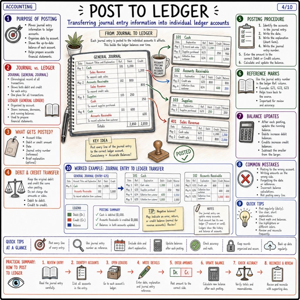 Accounting Cycle: Post to Ledger (4/10)